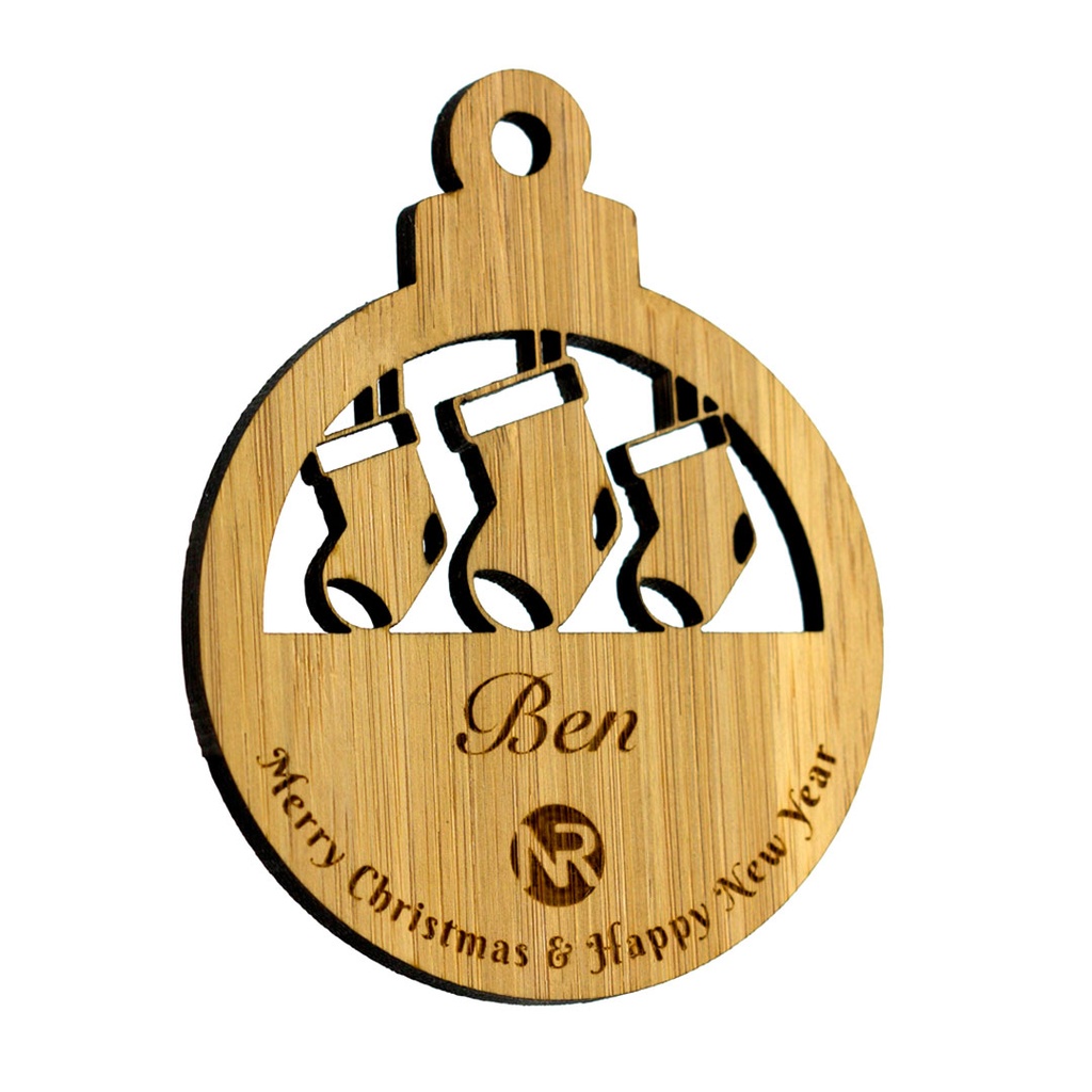 Bamboo Xmas Stockings Bauble