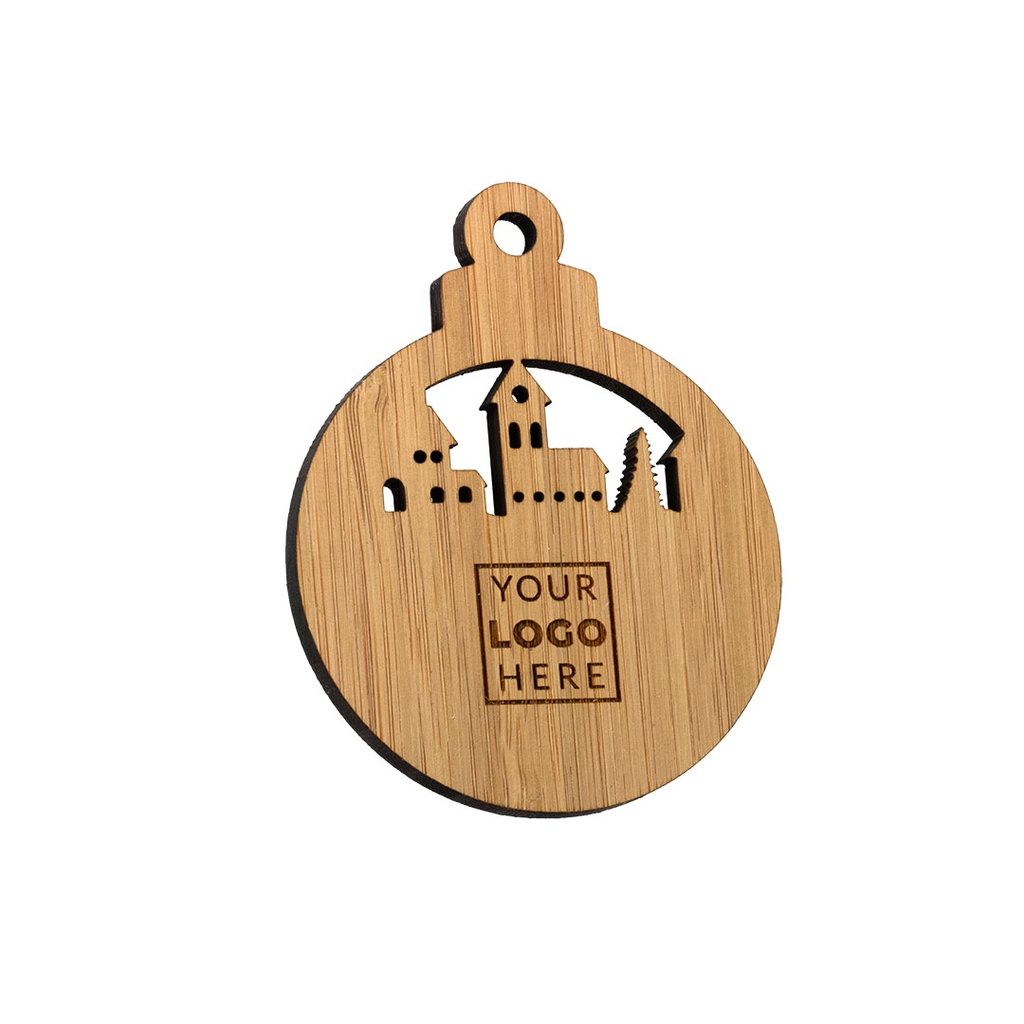 Bamboo Village Scene Bauble