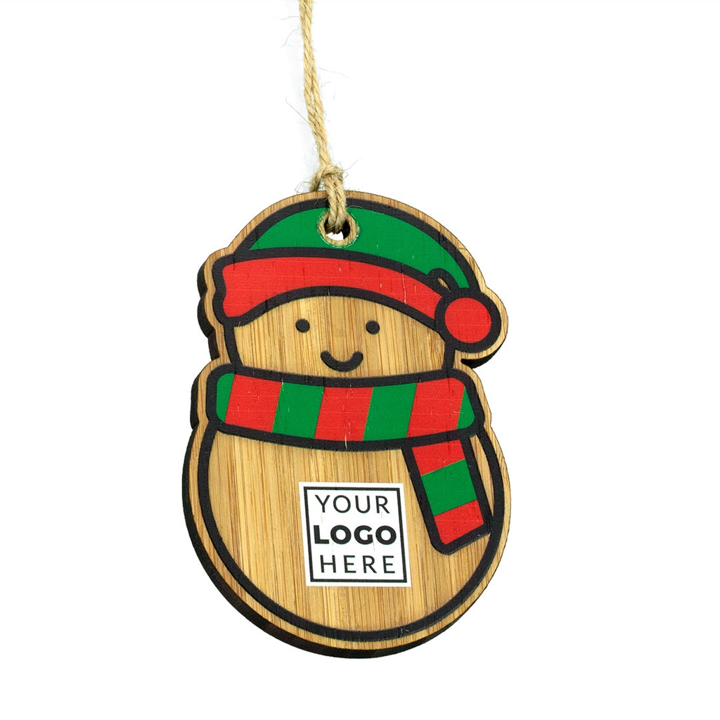 Bamboo Shaped Bauble - Snowman