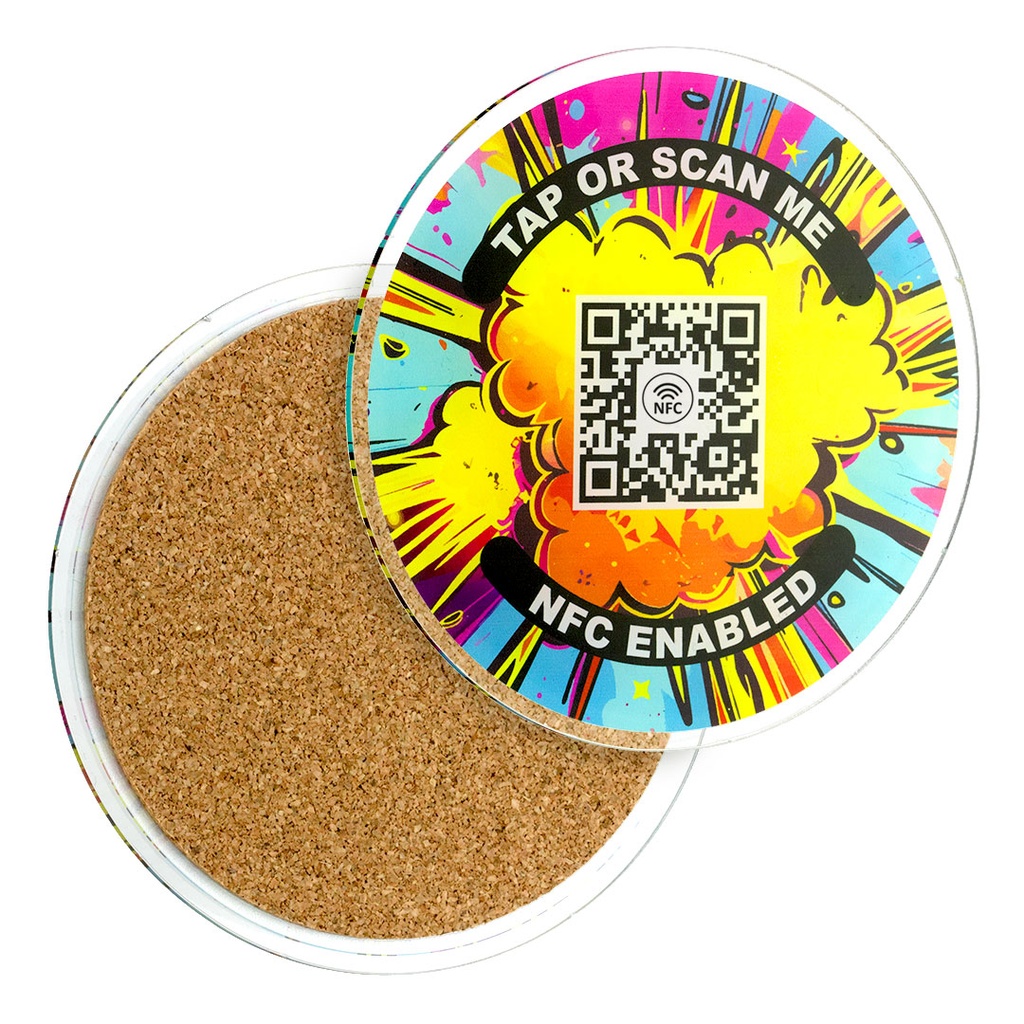 Recycled Acrylic NFC Coaster Round