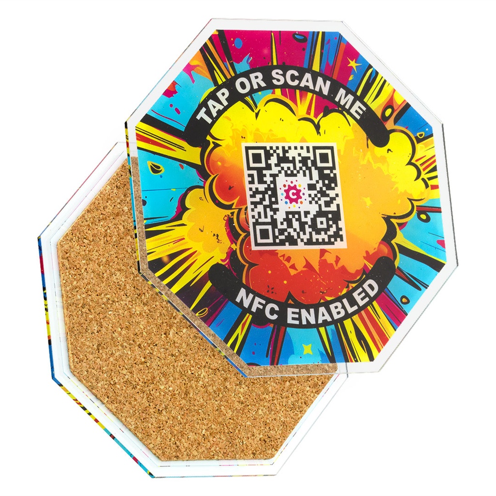 Recycled Acrylic NFC Coaster Octagon