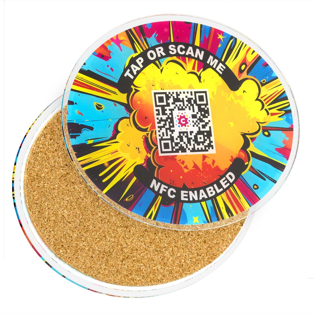 Recycled Acrylic NFC Coaster Oval Medium