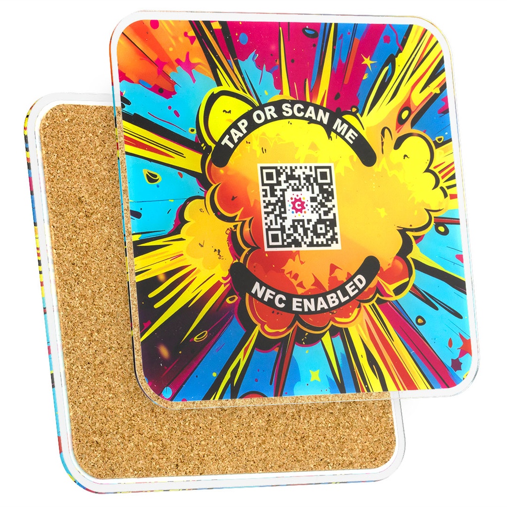 Recycled Acrylic NFC Coaster Square Large