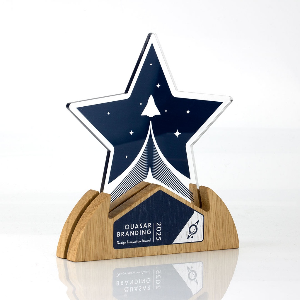 Oak Layered Acrylic Stellar Award