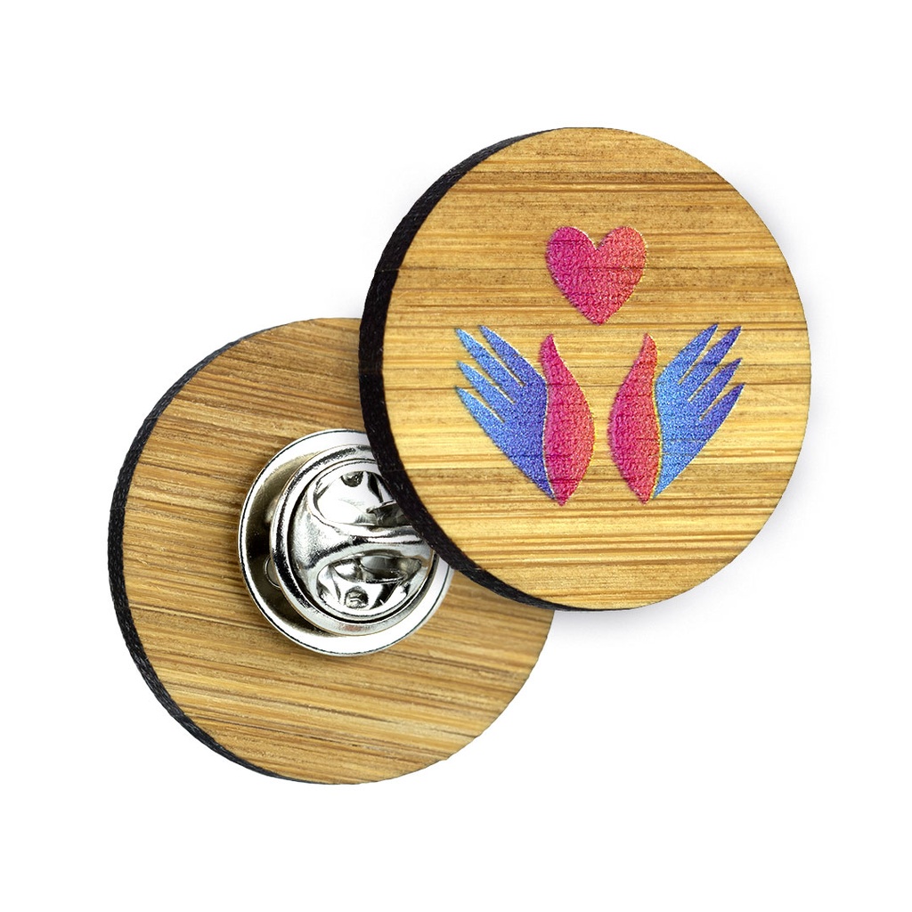 Bamboo Printed Clutch Pin Badge Upto 25x25mm