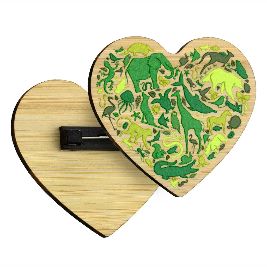 Bamboo Printed Pin Badge Upto 70x70mm