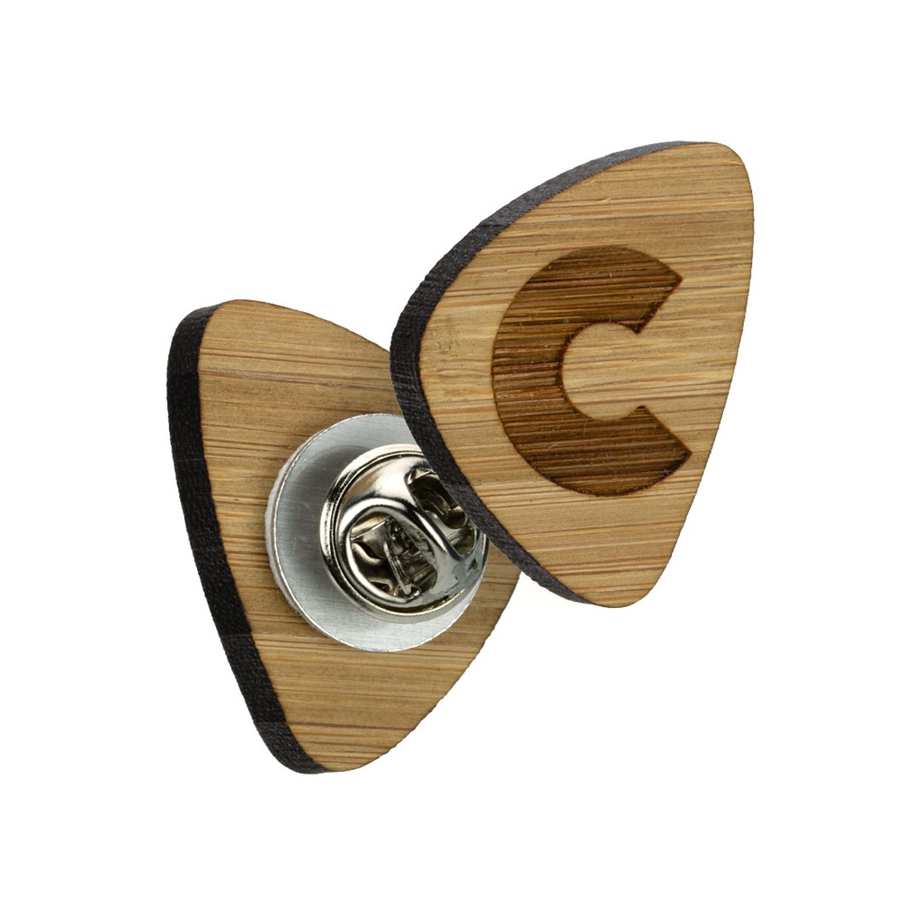 Bamboo Engraved Clutch Pin Badge Upto 25x25mm