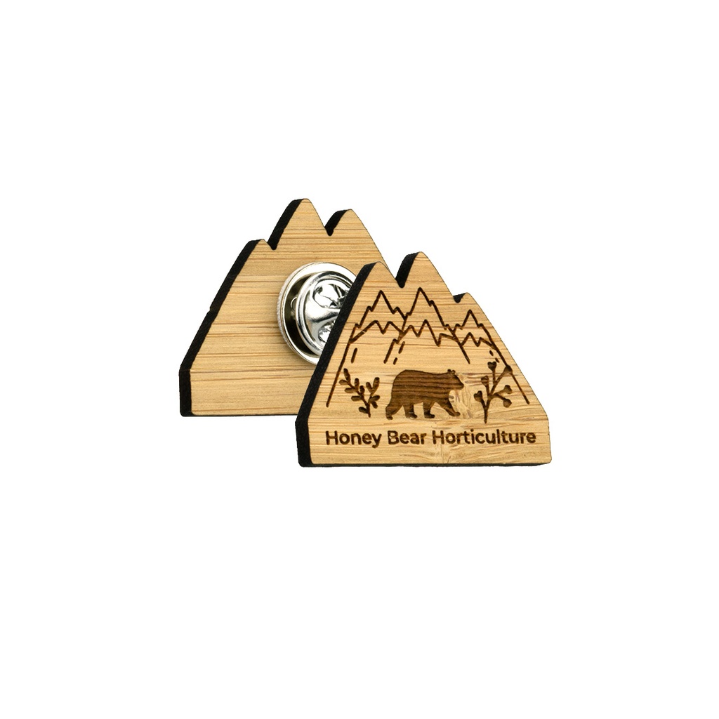 Bamboo Engraved Clutch Pin Badge Upto 35x35mm