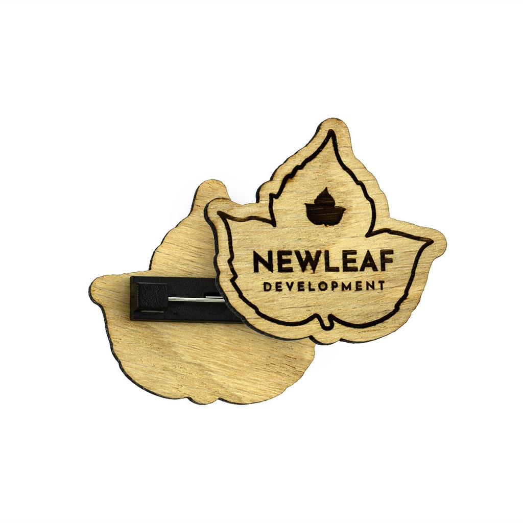 Oak Engraved Pin Badge Upto 50x50mm