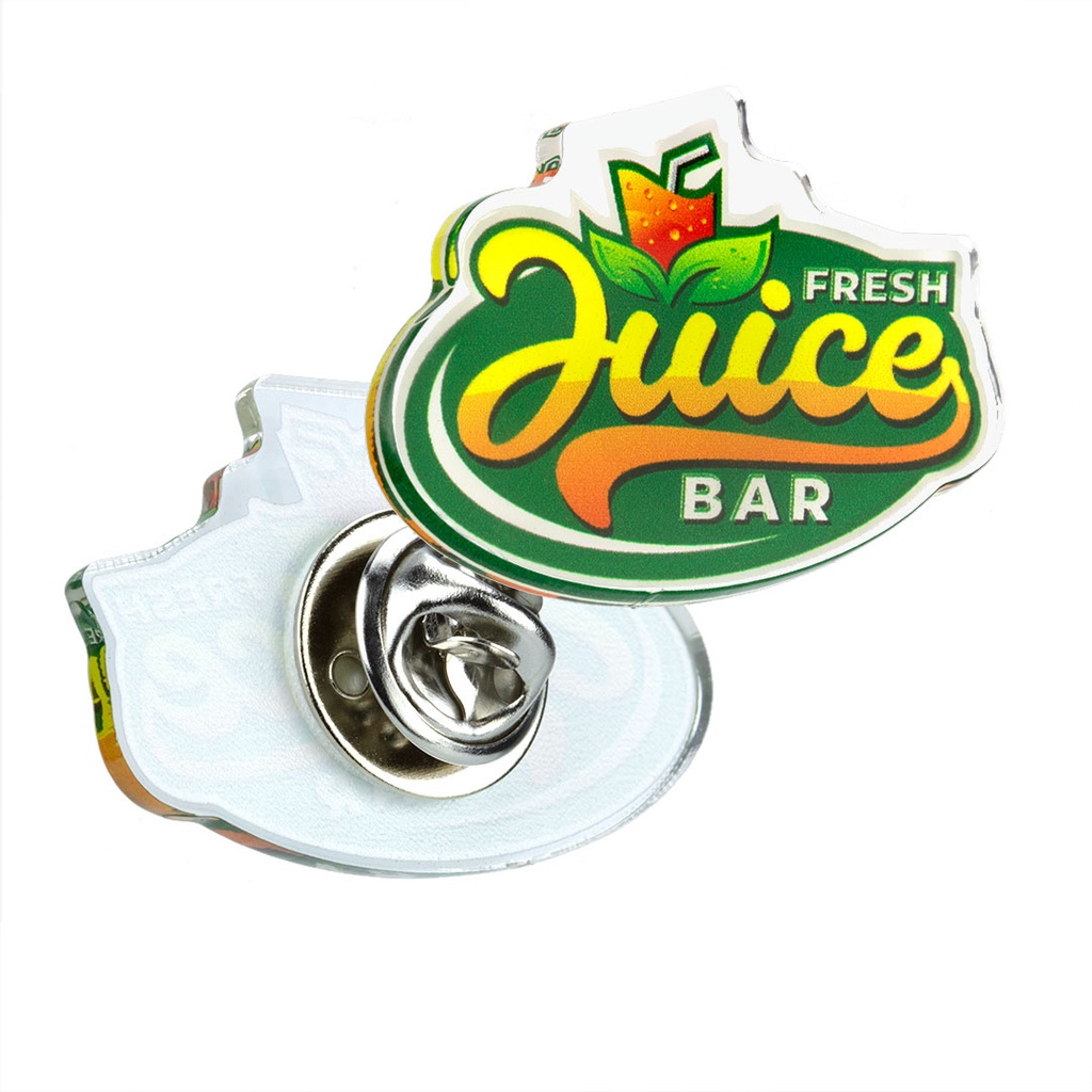 Recycled Acrylic Clutch Pin Badge Upto 25x25mm