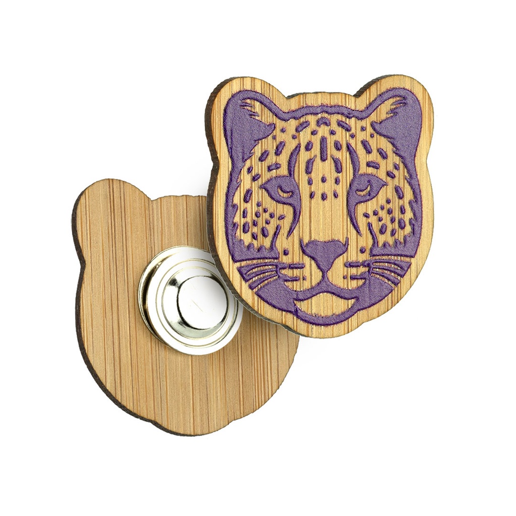 Bamboo Printed Clutch Pin Badge with Magnet Fitting Upto 25x25mm