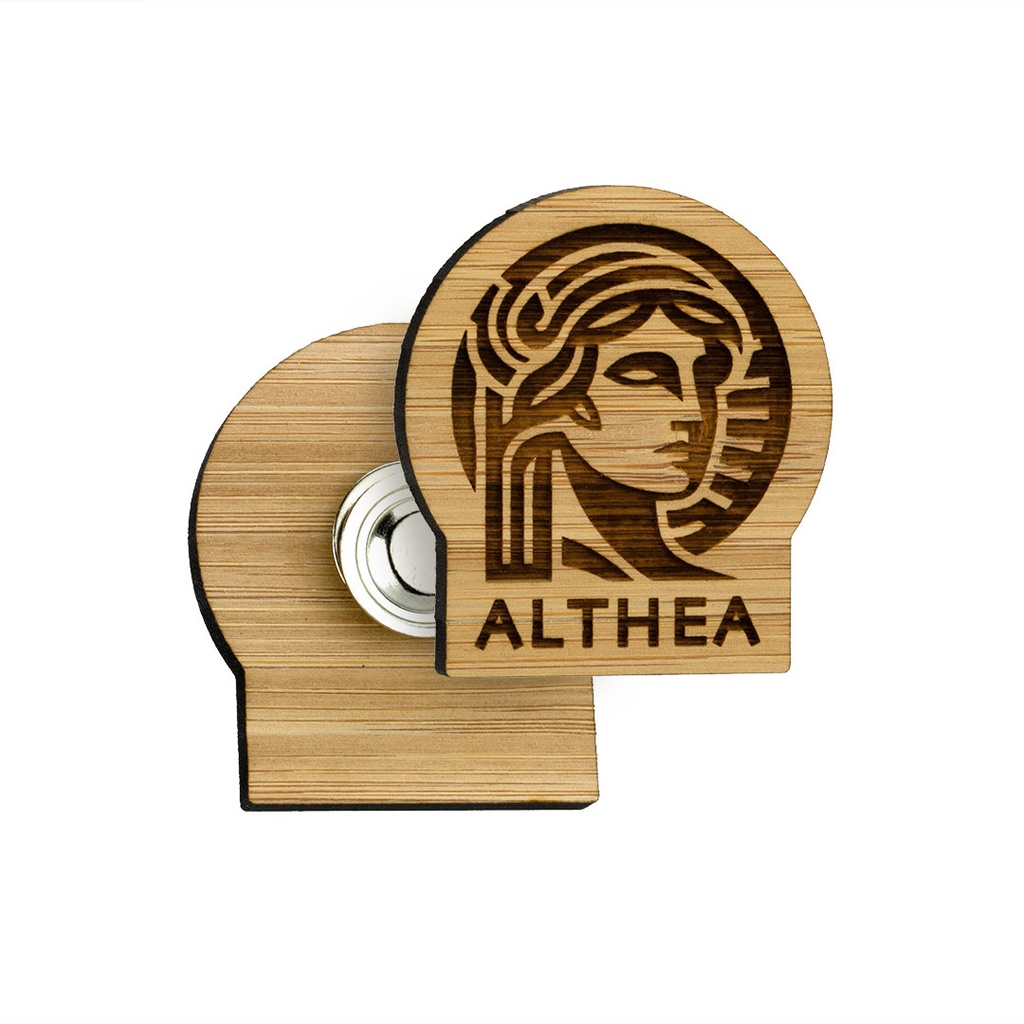 Bamboo Engraved Pin Badge with Magnet Fitting Upto 50x50mm