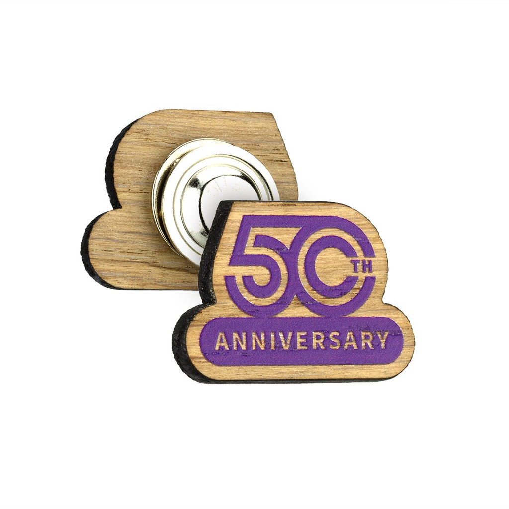 Oak Printed Clutch Pin Badge with Magnet Fitting Upto 35x35mm