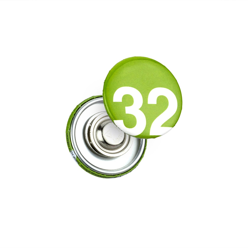32mm All Metal Button Badge with Magnet Fitting