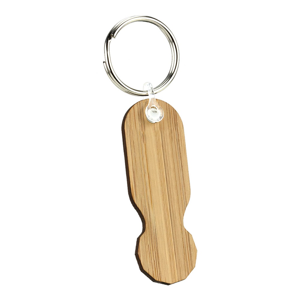Plain Bamboo Trolley Keyring