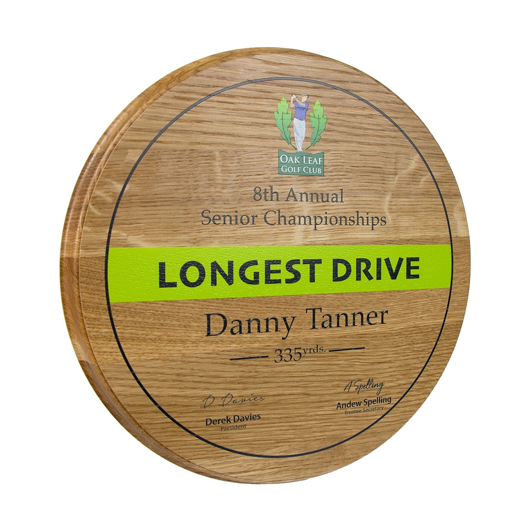 Real Wood Round Plaque 12 x 12ins
