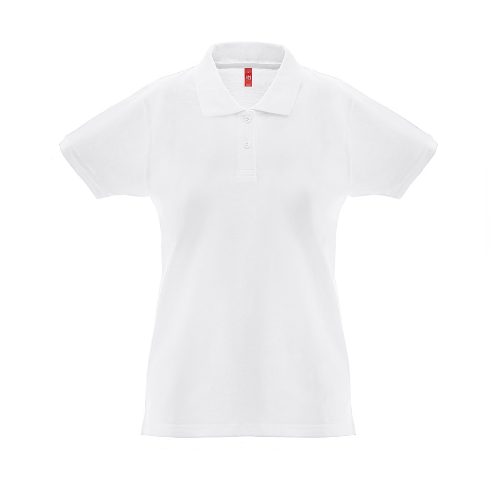 THC MONACO WOMEN WH. Women's short-sleeved polo shirt in carded cotton