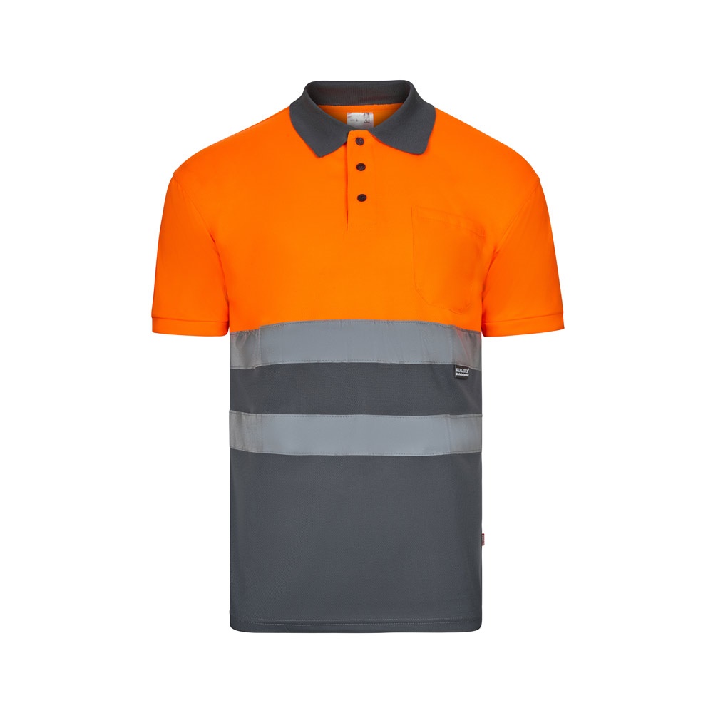 VL CUPID. Two-tone bird-eye polo shirt (160g/m²) with short sleeves, in polyester (100%)