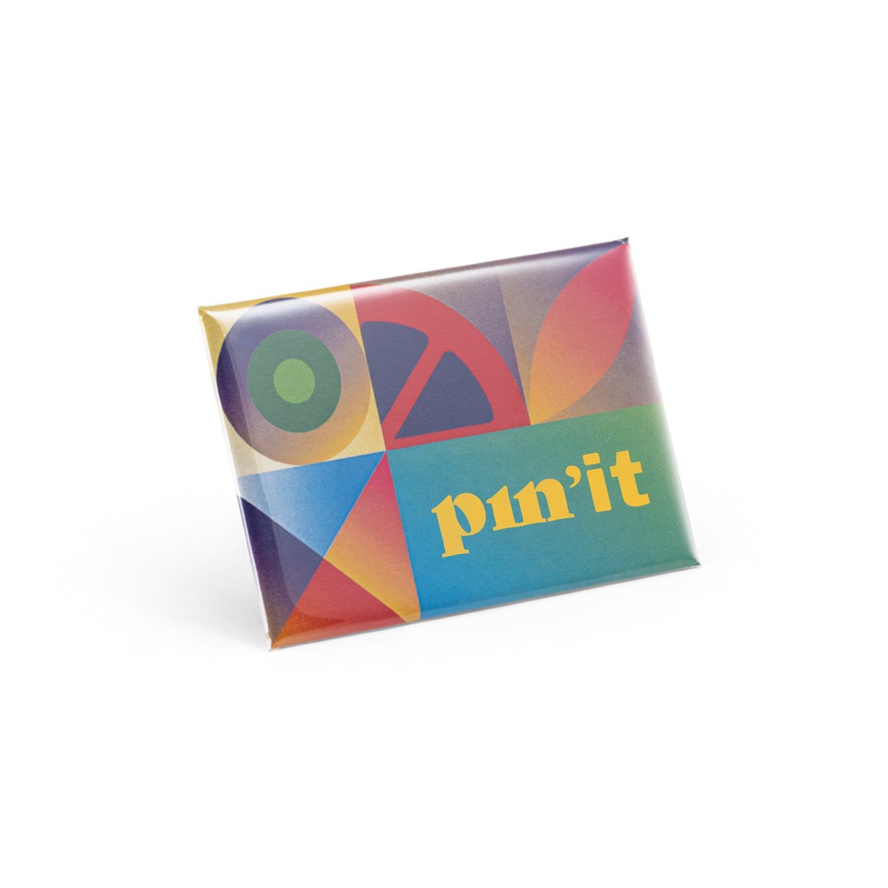 Button P'IN 15. Magnetic rectangular badge