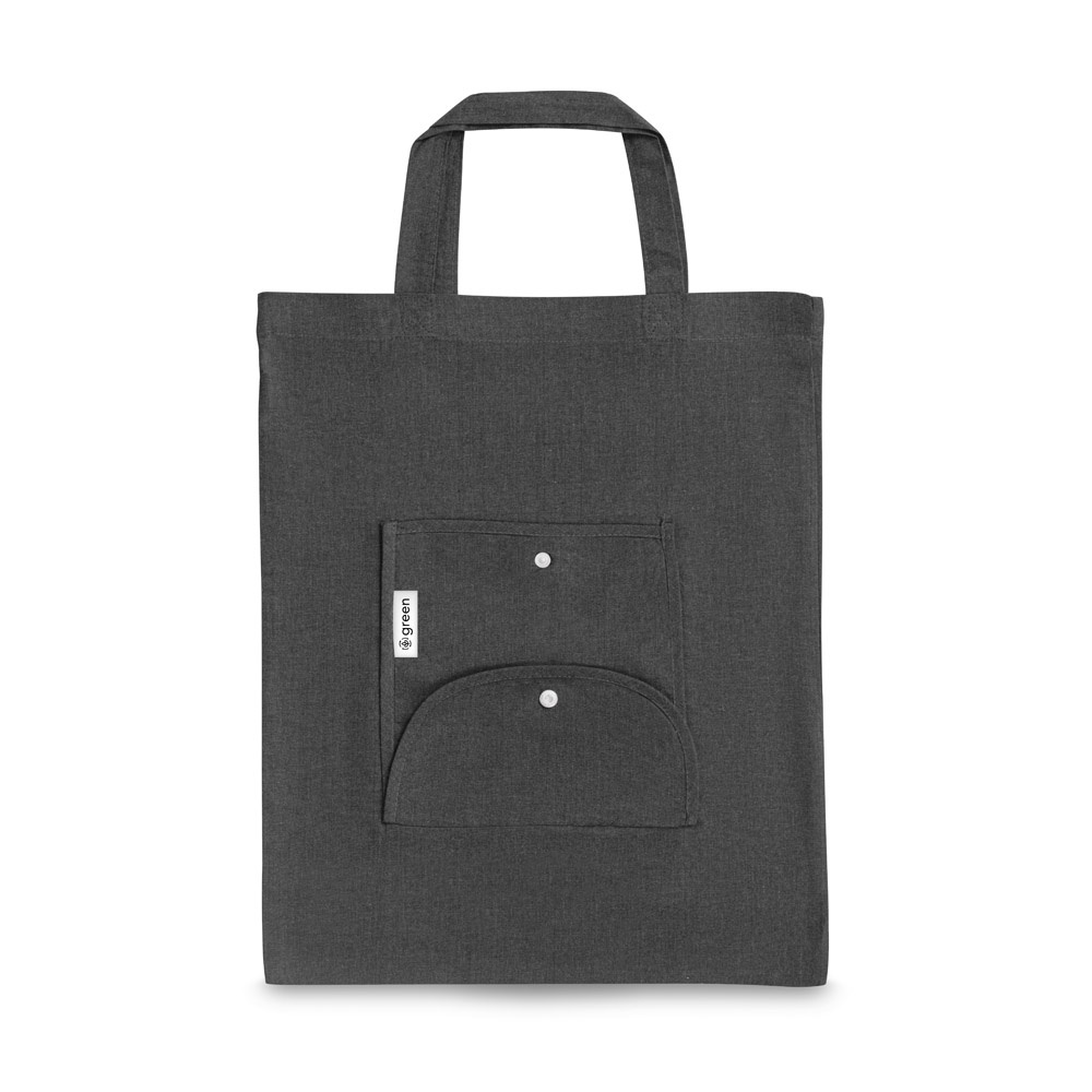 SIENA. Foldable bag in cotton (50%), recycled cotton (30%) and polyester (20% rPET) (140 g/m²)
