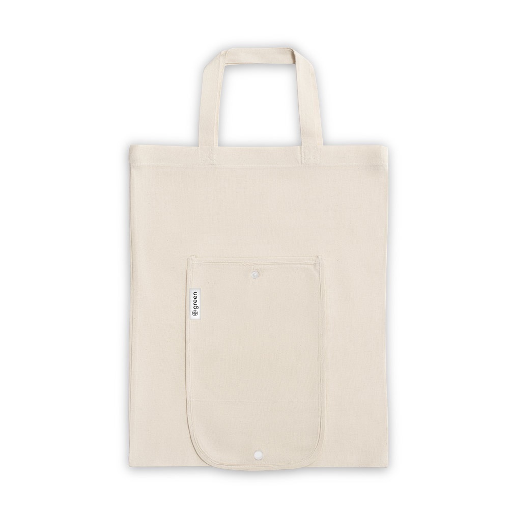 BEIRUT. Foldable bag in cotton (50%), recycled cotton (30%) and polyester (20% rPET) (140 g/m²)