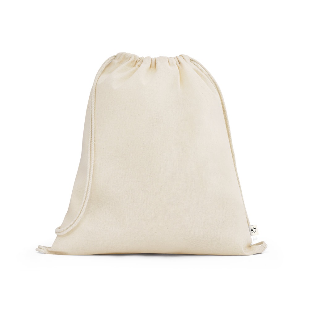 BELIZE. 100% organic cotton drawstring bag (140 g/m²)