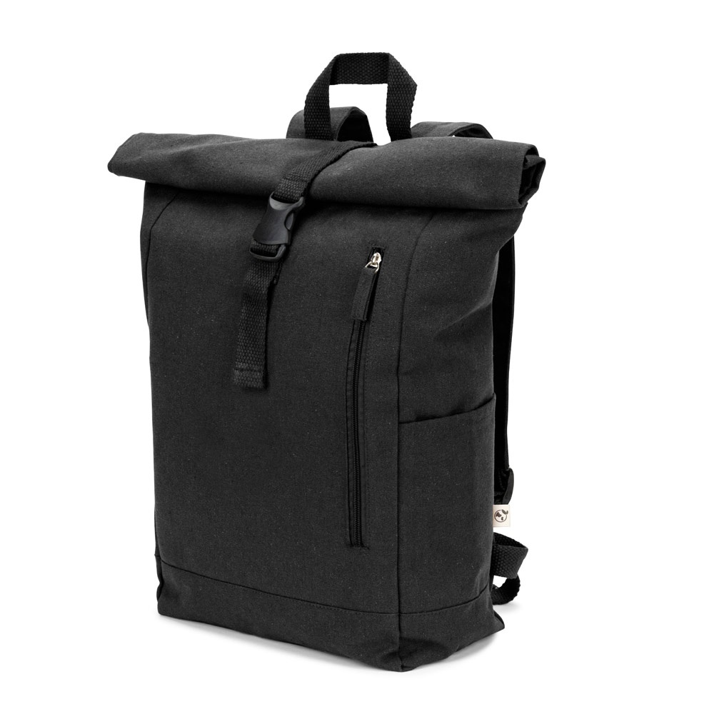 SAINT. Roll top backpack in recycled cotton and recycled polyester (380 g/m²)