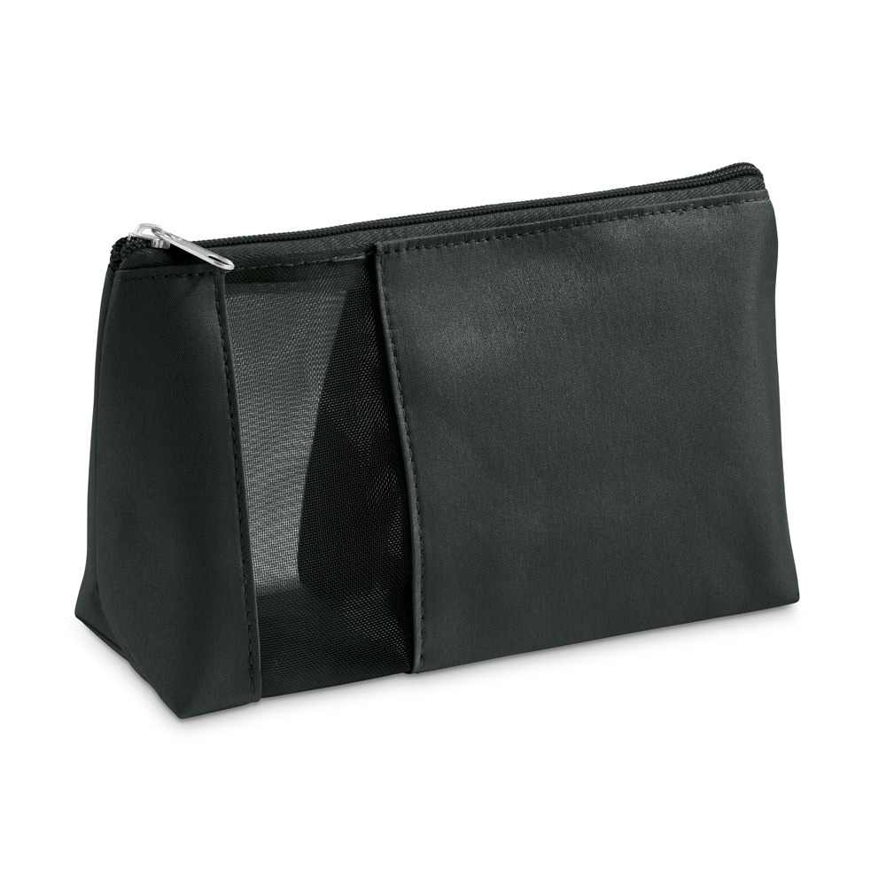 ANNIE. Microfibre and mesh cosmetic bag