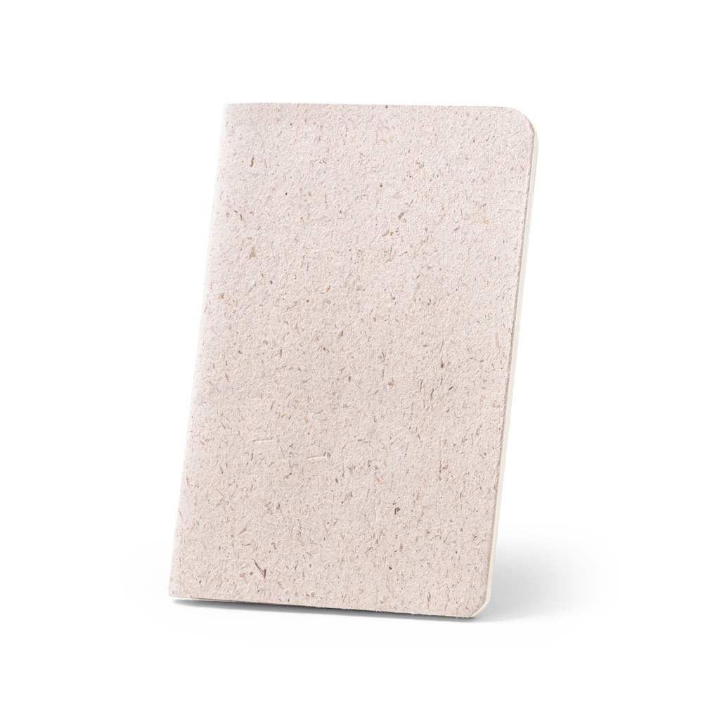 ORGANIC SOFT. A6 notepad with flexible cover made from organic elephant matter (80%)