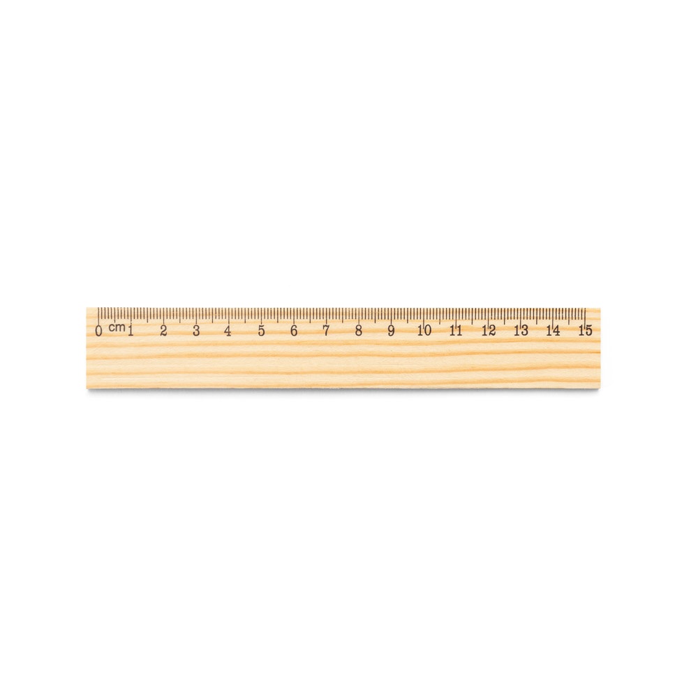 WESLEY 15. Pine wood ruler with 15 cm scale