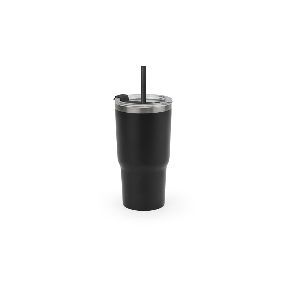 JOYNER M. Compact stainless steel travel cup (91% recycled) with vacuum insulated double wall and matt finish 600 mL