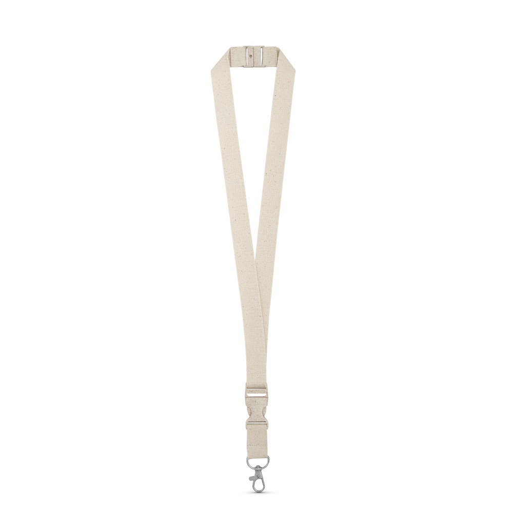 BALLINA. 100% cotton lanyard with metal carabiner