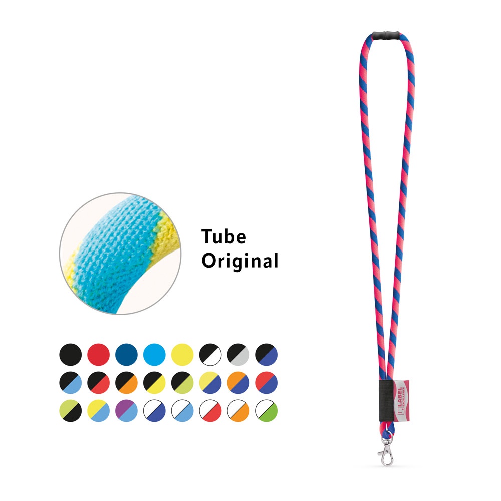 WISBECH. SET Lanyard TUBE Long (Ø 7 mm) with Hook Trigger Snap 9 mm and safety lock Ø 7 mm
