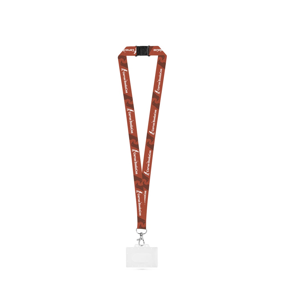 CARLISLE. SET Lanyard SUBLIMATION Long II (20 mm) with Hook Trigger Snap 20 mm , safety lock and rigid ID badge / card holder 91 x 68 mm