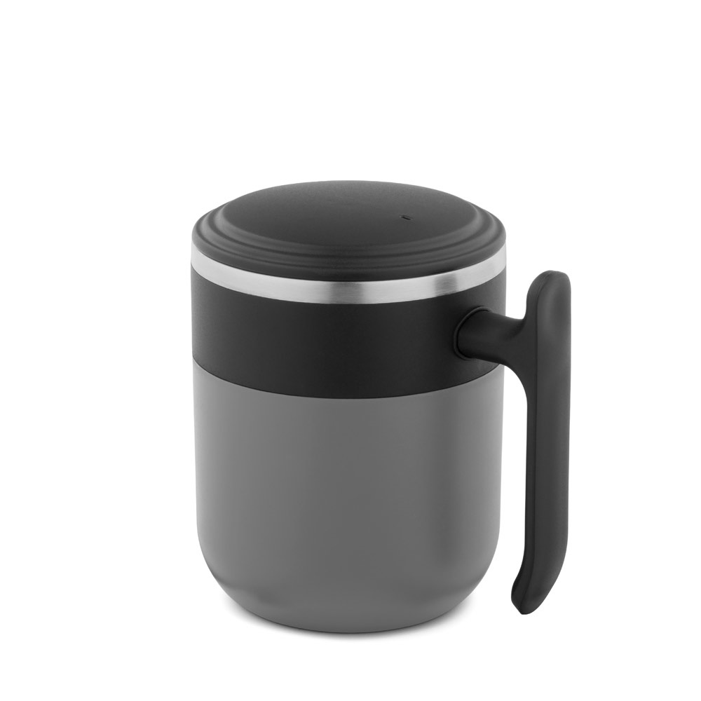 MALDINI. Travel mug with a stainless steel interior and a matt finish, 400 mL