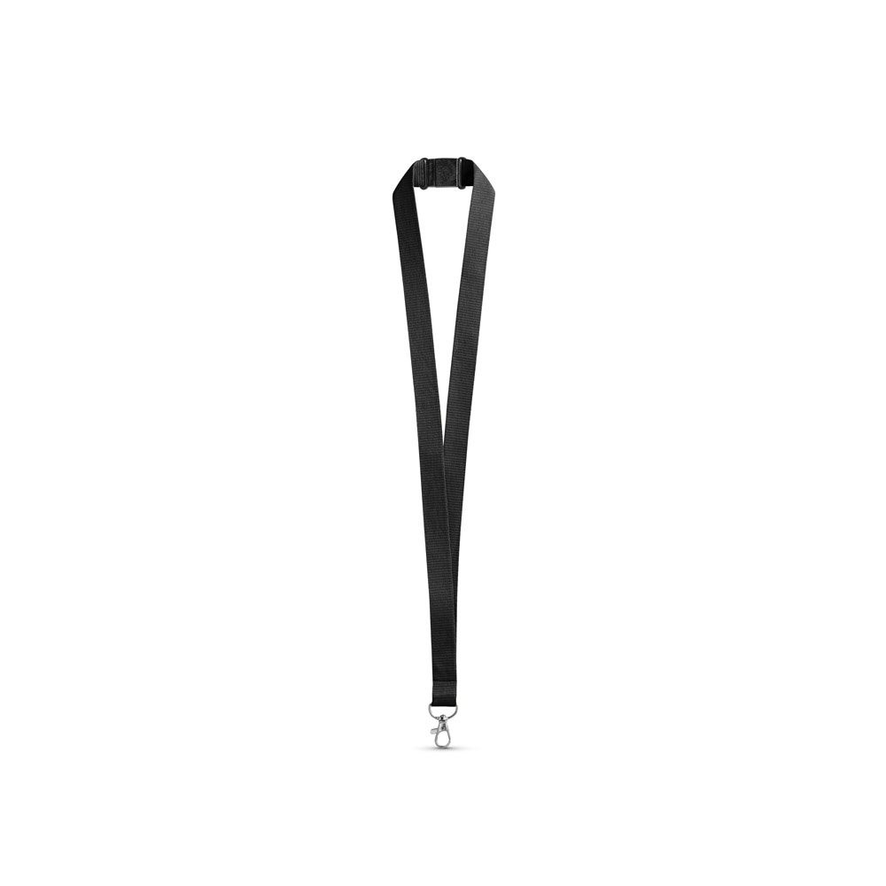 LEEDS. Polyester lanyard with safety clasp