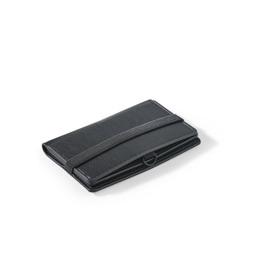 GLENN. PU card holder with elastic fastening