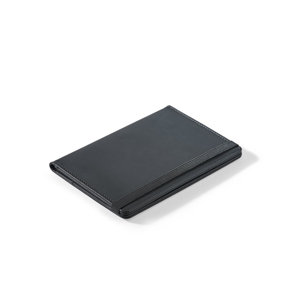 BRAM. PU passport holder with an elasticated closure and multiple pockets