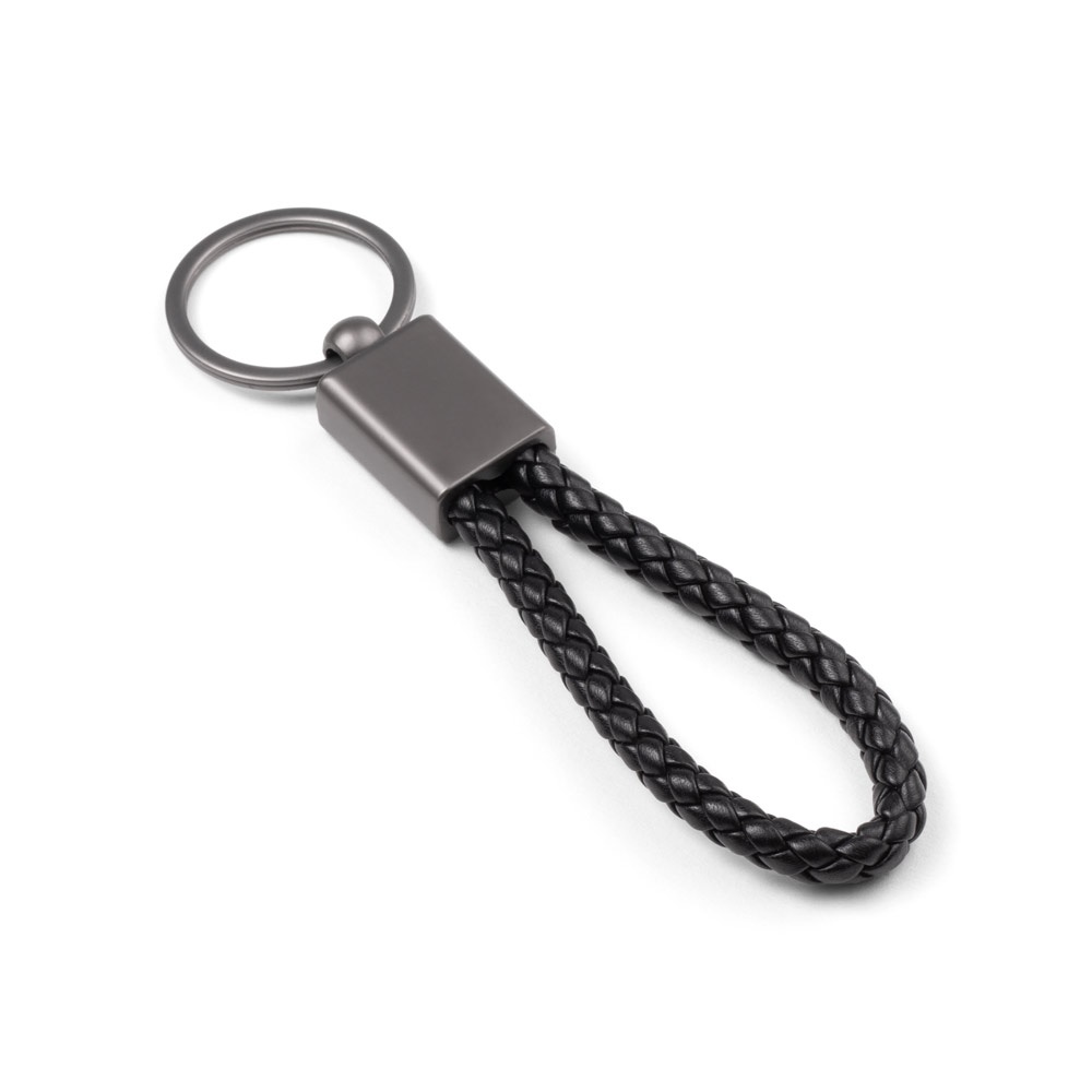 KETCHUM. Rectangular key holder with braided polyester cord (21% recycled) and polyurethane (79% recycled)