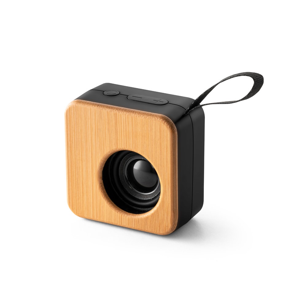 MAYER. Portable 3W speaker with 4h battery life in bamboo and recycled ABS (100% rABS)