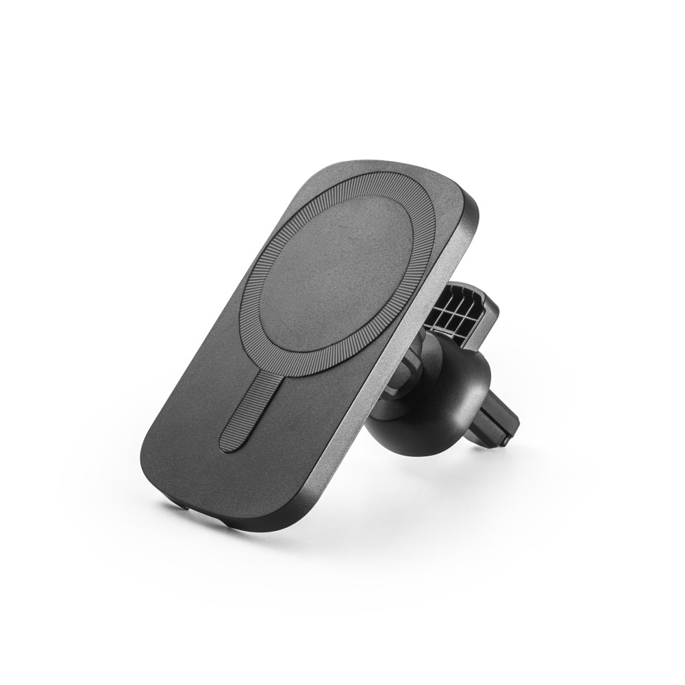 KOCH. Car smartphone holder with wireless magnetic charger 15W in recycled ABS (100% rABS)