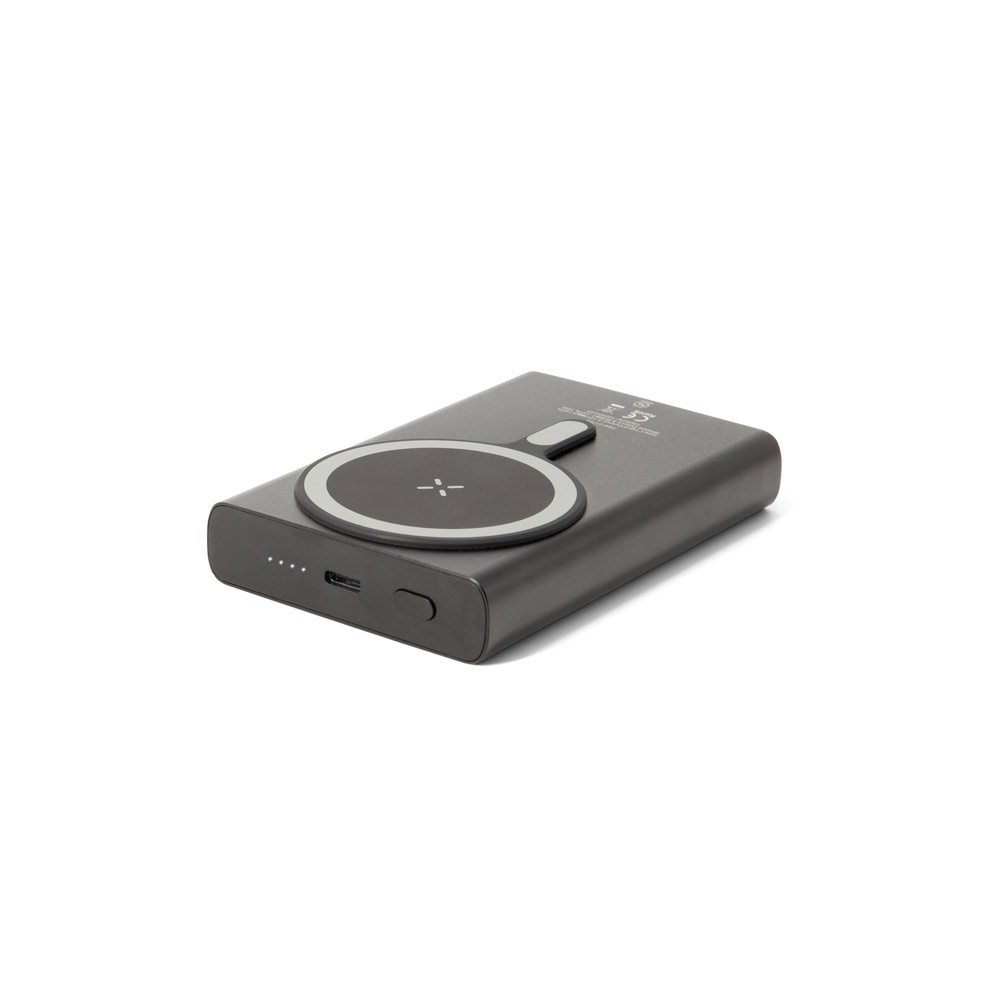 WRIGHT 10. Magnetic power bank with super-fast charging in recycled aluminum and recycled ABS 10'000 mAh
