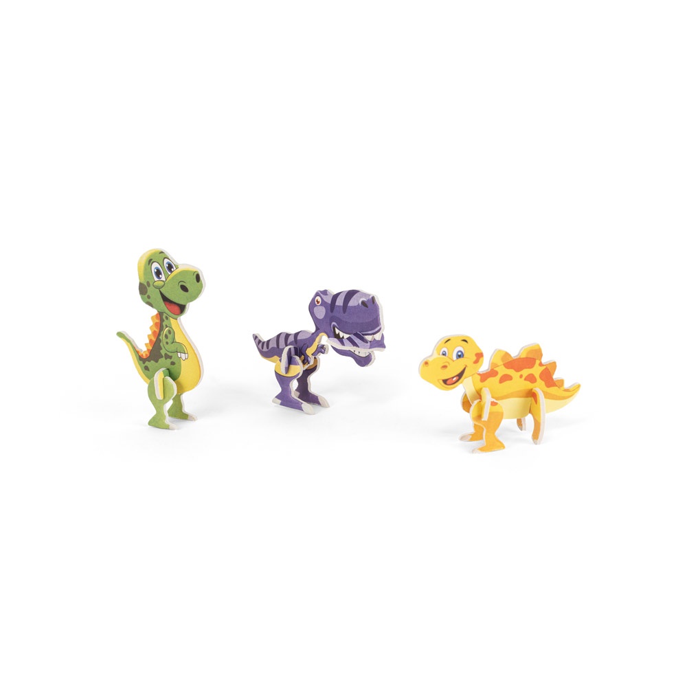 DINOSAURUS. 3D puzzle in paper witth the shape of a dinosaur