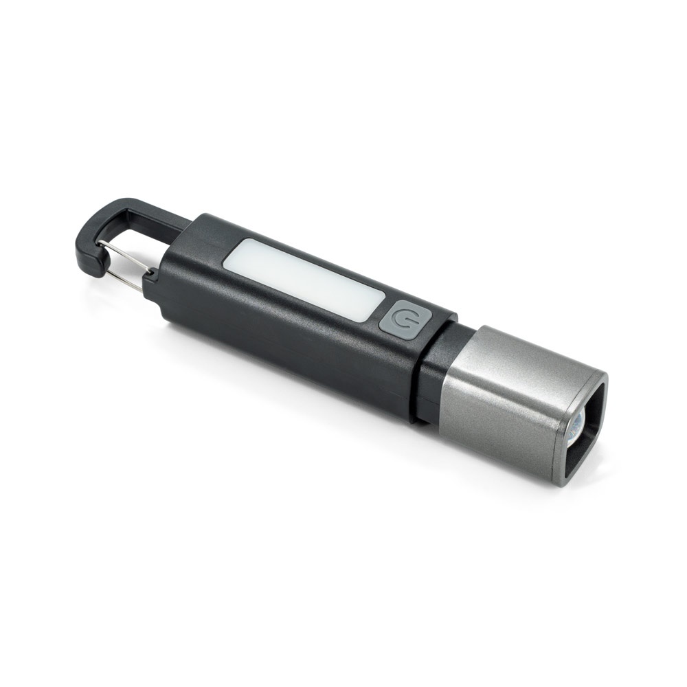WIGGINS. ABS torch, with a 2 W LED light (53 lumens) at the front and a COB light (53 lumens) at the top