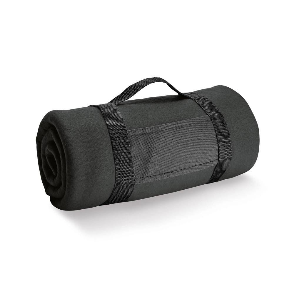 THORPE. Fleece blanket with removable handle (180 g/m²)