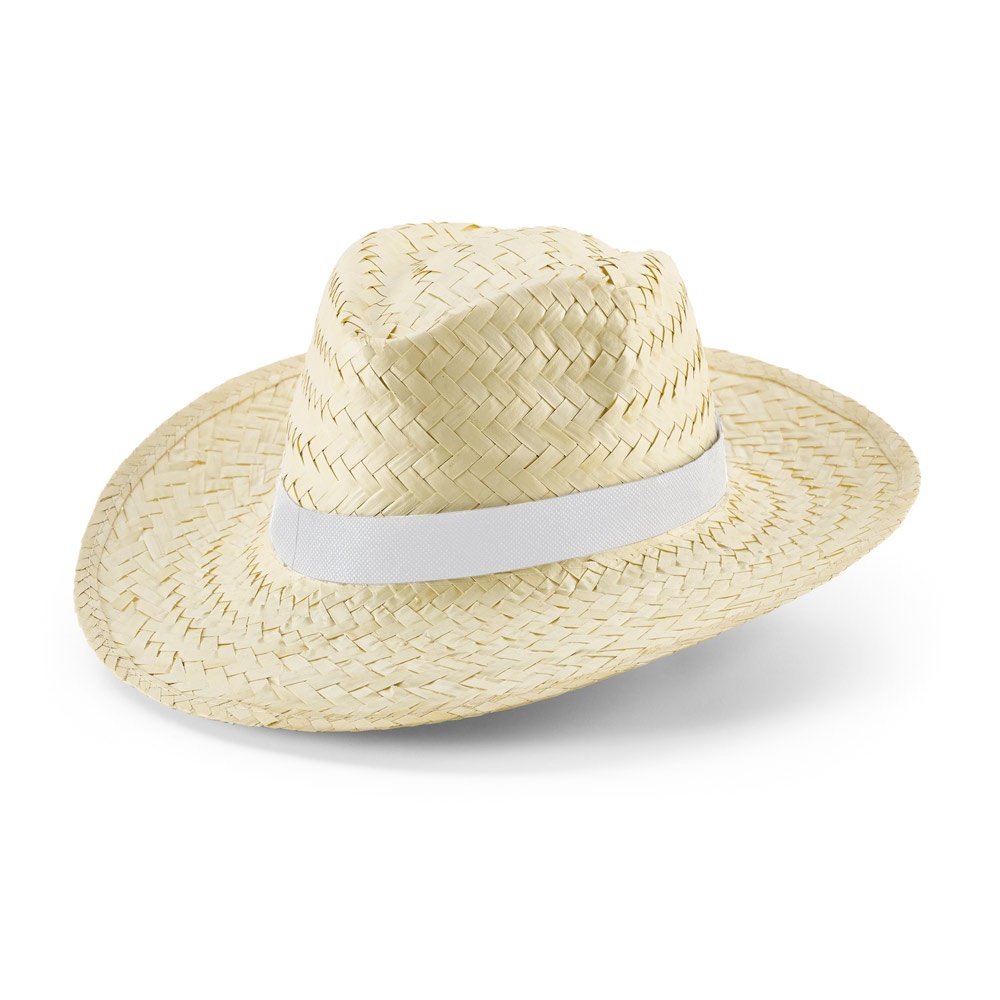 EDWARD RIB. Natural straw hat with sublimated elastic band