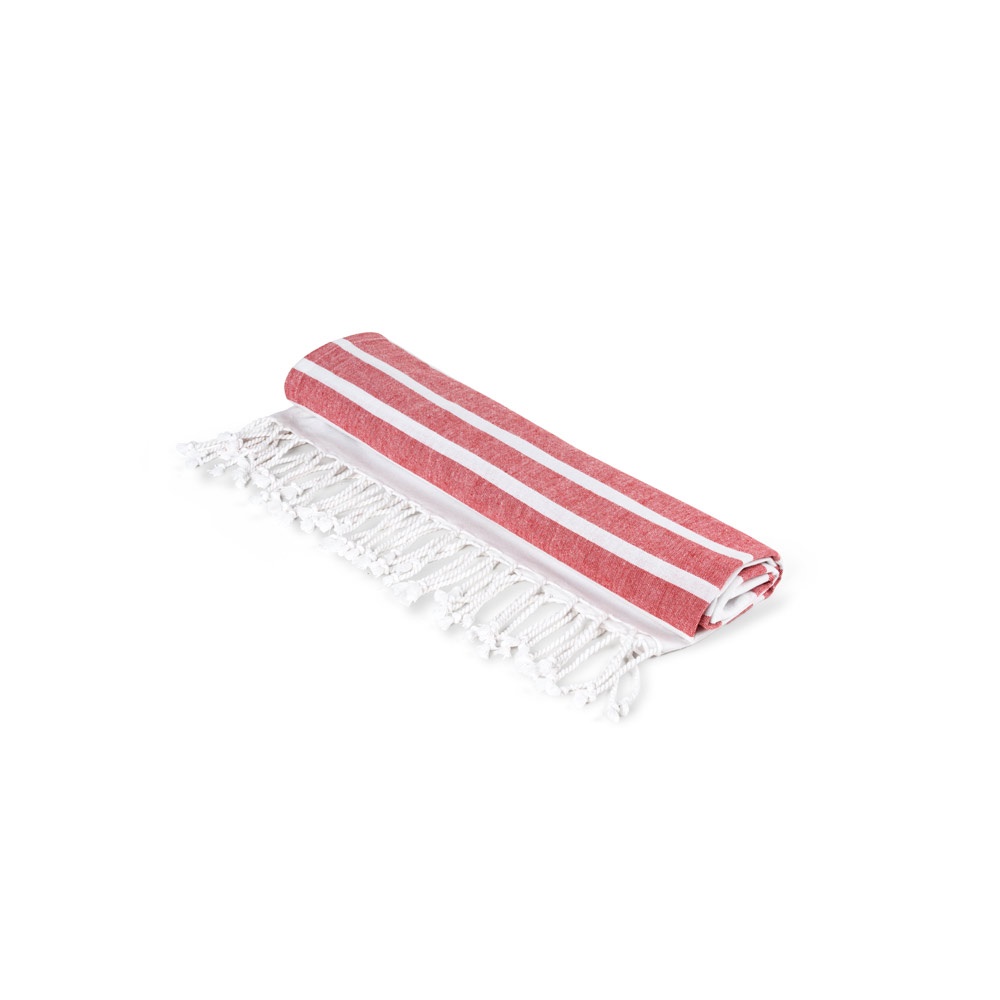SARDENHA. Beach towel in cotton (70% recycled) and polyester (30% recycled) (180 g/m²)