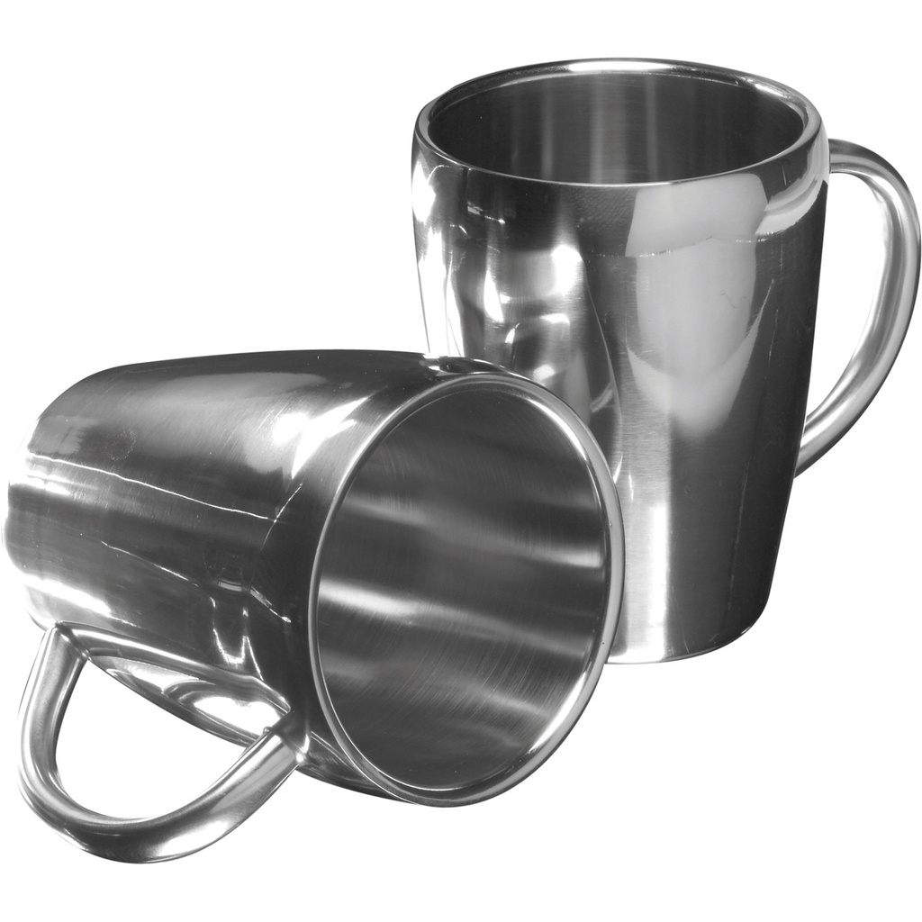 Recycled set of two steel mugs
