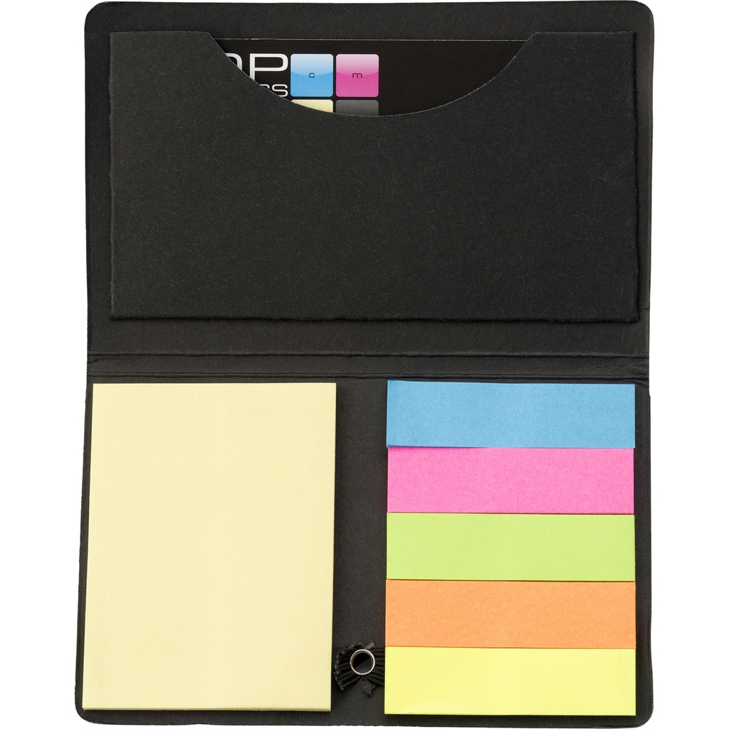 Card case with sticky tabs