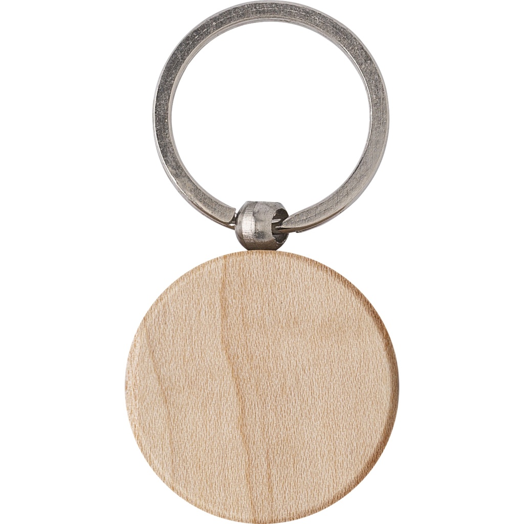 Round wooden keyring